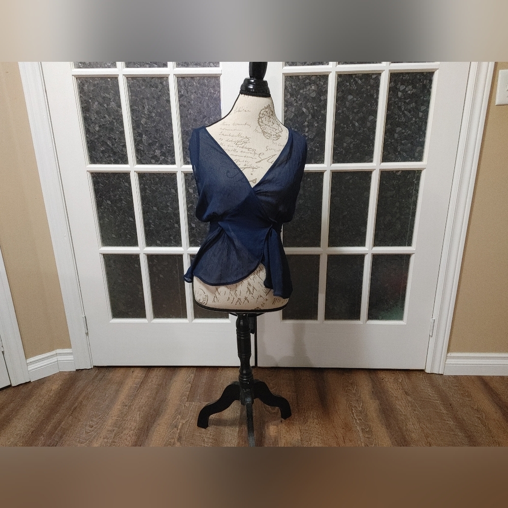 Banana Republic Womens Navy Wrap Top